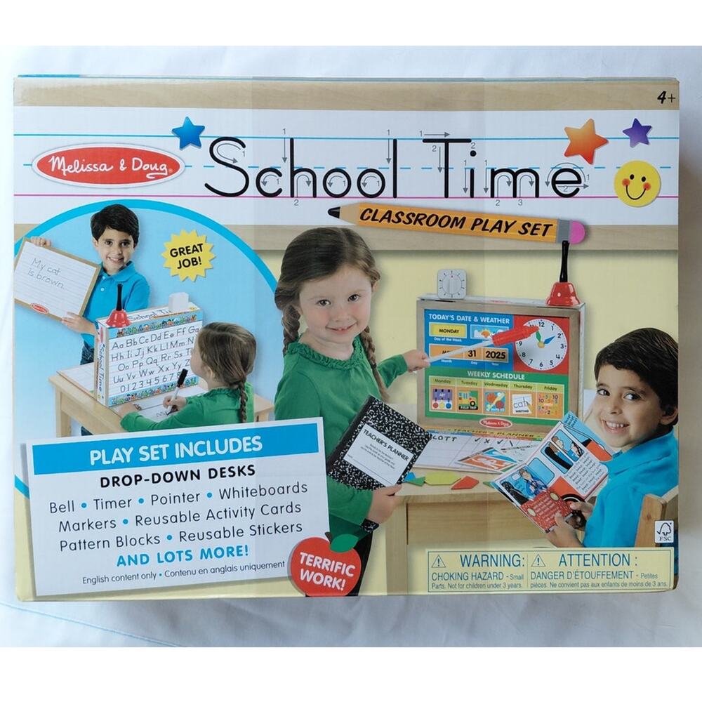 Melissa & Doug School Time! Classroom Play Set Game NWT